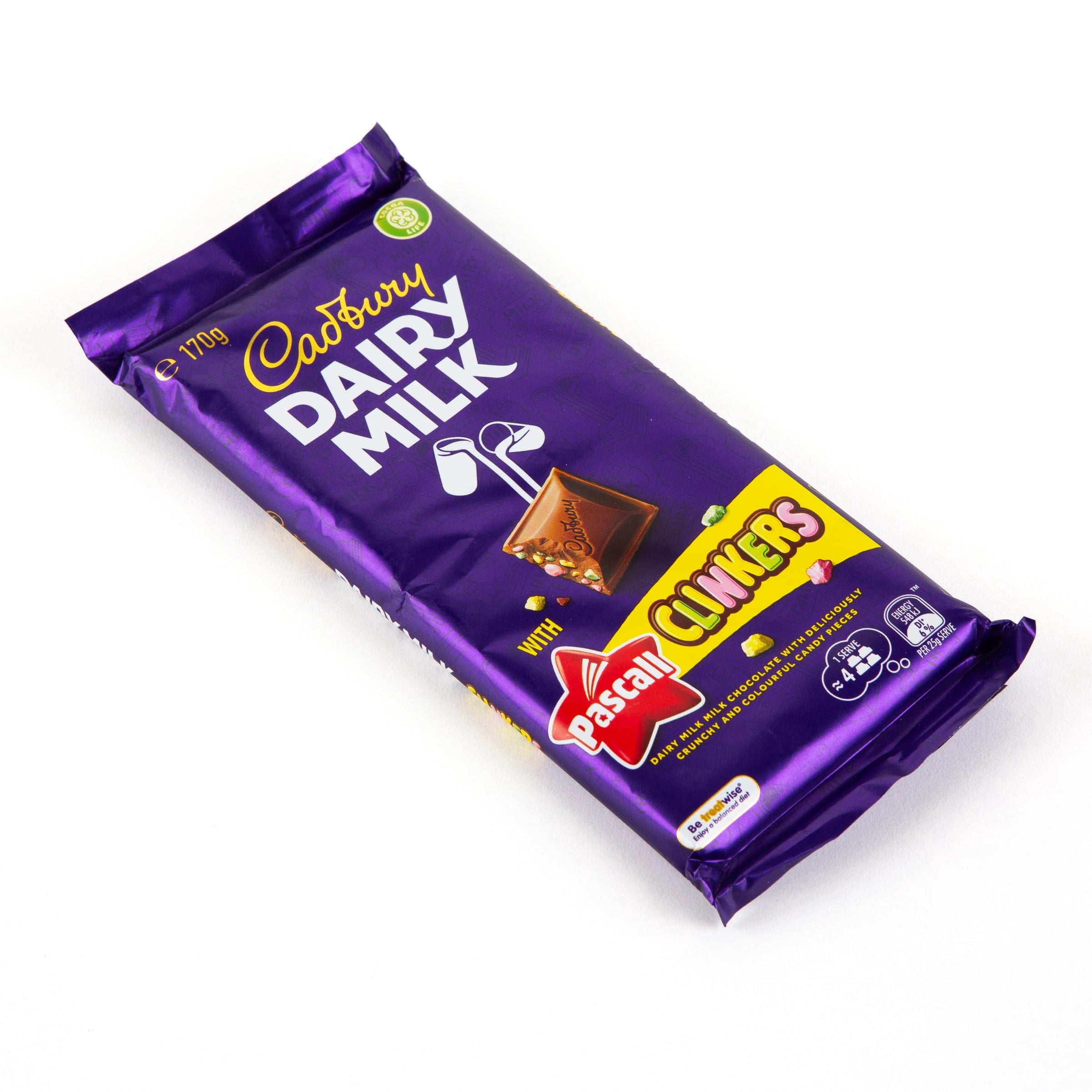 Cadbury Dairy Milk Chocolate Pascall Clinkers Block