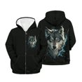 thumbnail image 6 of Psesaysky Boys' Zip-Up Hoodie Sweatshirt Kids Teens Grey Wolf Lightweight Long Sleeve Hooded Jacket with Pockets Cute Teen Girl Boy Clothes 11-13 Years, 6 of 7