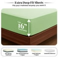 thumbnail image 4 of Lux Decor Collection Califonria King Fitted Sheet - Brushed Microfiber Deep pocket Bottom Bed Sheet - Sage, 4 of 10
