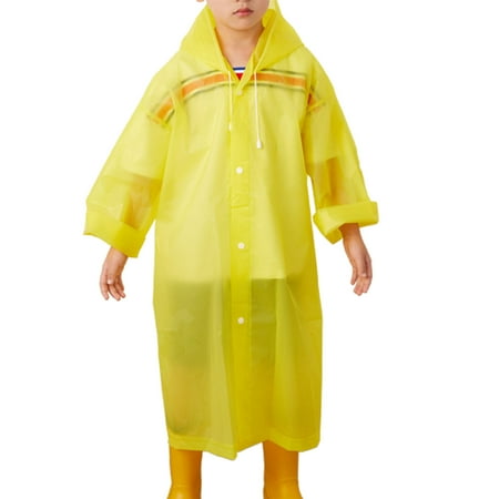 

Kids Outdoor Raincoat Water-resistant Frosted Drawstring Design Rain Cape for Camping