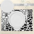 thumbnail image 3 of Ambesonne Yin Yang Place Mats Set of 4, Abstract Retro Dots, Standard Size, Black White, 3 of 6