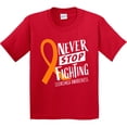 thumbnail image 3 of Inktastic Never Stop Fighting Leukemia Awareness Orange Ribbon Youth T-Shirt, 3 of 5