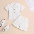 thumbnail image 2 of Toddler Boys Clothes Baby Child Kids Summer Cotton Button Printed Short Sleeve Casual 12 18 24 Month 3T 4T 5T T Shirt and Shorts Set 2-Piece, 2 of 9