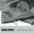 thumbnail image 3 of SUSIELADY Satin Pillowcases Queen Size Set of 2 Cooling Silk-Like Soft Pillow Covers with Hidden Zipper Envelope Closure for Men & Women, 20" x 30", Gray, 3 of 7