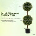 thumbnail image 6 of Barara King Set of 2 Artificial Boxwood Topiary Ball Trees, Faux&nbsp;Plants for Patio, Garden, Front Door, Balcony, Backyard, Green, 6 of 7