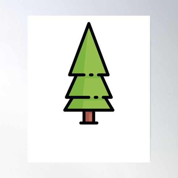 Pine Tree / Forest Camp Trip Poster Wall Art, Modern Wall Decor, 8x12 UNFRAMED