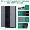 thumbnail image 5 of Letaya Metal Storage Cabinet with Lock Door and 5 Shelves,6 Tier Steel Garage Tool Cabinet for Home Office Utility Room 72" H X 36" W X18 D (Black Gray), 5 of 8
