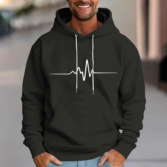 Blczomt Men Hoodie Winter Pullover Graphic Sweatshirt Black Hooded Casual Long Sleeve Men Clothing