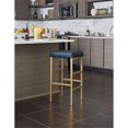 thumbnail image 2 of OSP Home Furnishings 30" Gold Backless Stool in Blue Vinyl, 2 of 5