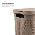 thumbnail image 6 of Mind Reader 40L Slim Laundry Hamper, Lid, Wicker Design, Plastic, 18"L x 10.4"W x 23.5"H Adult, Tan, 6 of 9