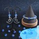 thumbnail image 4 of 1 caja de 80 cuentas de vidrio mate de piedra lunar, cuentas de vidrio azul de 10 mm, cuentas de vidrio esmerilado azul redondas grandes, cuentas transparentes Aurora mate a granel, 4 of 6
