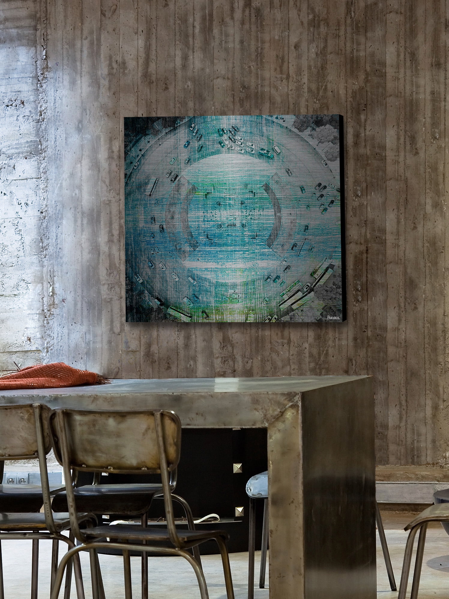 "Wrong Way Circle" Painting Print on Brushed Aluminum