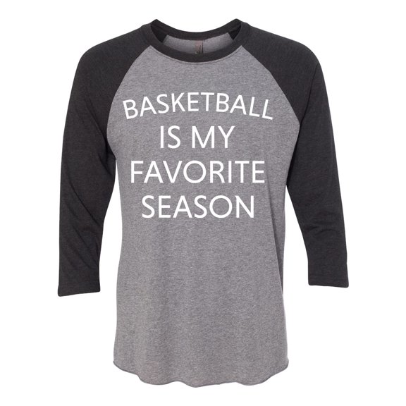 Basketball Is My Favorite Season Raglan Unisex Short Sleeve T-shirt-Vintage Black/Heather-xxxl