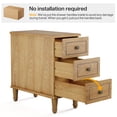 thumbnail image 3 of Fnova Side Tables with 3 Drawers, No Assembly Required, Narrow End Tables for Living Room, Nightstand Bedside Table for Bedroom, Woodtone, 3 of 11