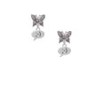 thumbnail image 2 of Delight Jewelry Silvertone Emoticon :- ) - Winking - Silvertone Antiqued Butterfly Post Earrings, 2 of 4