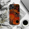 thumbnail image 6 of Surreal Orange & Black Phone Case, Mystic Cat Abstract Spiral Art Protective Cover for iPhone 17 16 15 14 13 12 11 Pro Plus Mini, 6 of 6