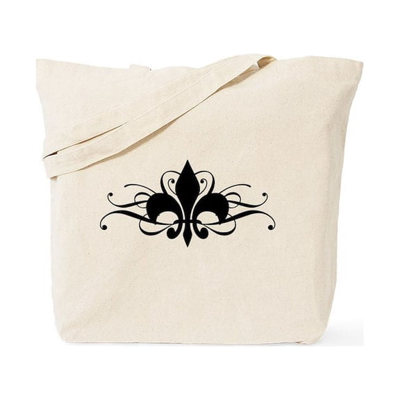 CafePress - Fleur De Lis With Swirls Tote Bag - Unisex Canvas Tote Bag, Beige, 1-Piece