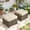 Beige,Brown Wicker, variant on Ovios Outdoor Patio Ottoman with Cushion Wicker Coffee Table Extra Seat for Garden, Backyard, Porch, or Balcony