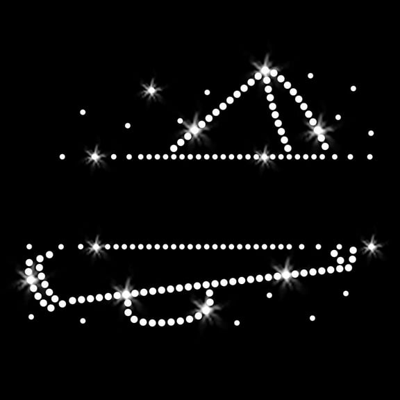 JCS Rhinestones Split Cheer Megaphone Iron-on Sparkly Clear Crystals Rhinestone Transfer