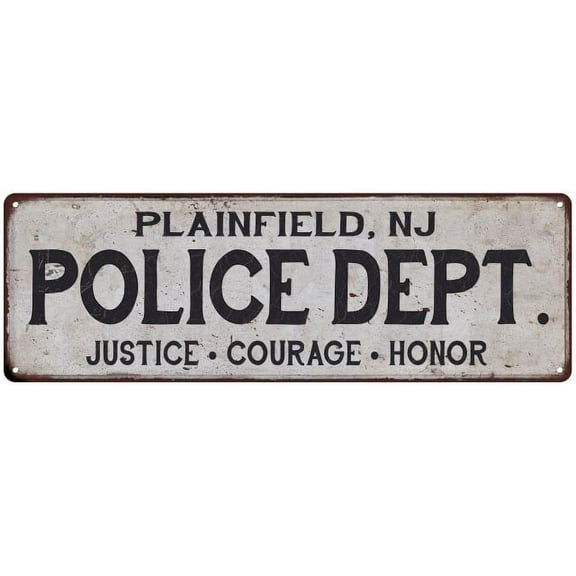 PLAINFIELD, NJ POLICE DEPT. Home Decor Metal Sign Gift 6x18 106180012739
