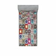 thumbnail image 2 of Ambesonne Colorful Fitted Sheet & Pillow Sham Set, Geometric Mosaic Tiles, Full, Multicolor, 2 of 3