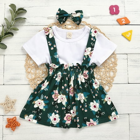 

Hunpta Children s Suit Summer New Girl s Top Short Skirt Butterfly Three Piece Suit