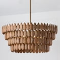 thumbnail image 6 of Capital Lighting 354461LW Ravi 6 Light 37" Wide Chandelier - Light Wood / Patinaed Brass, 6 of 7