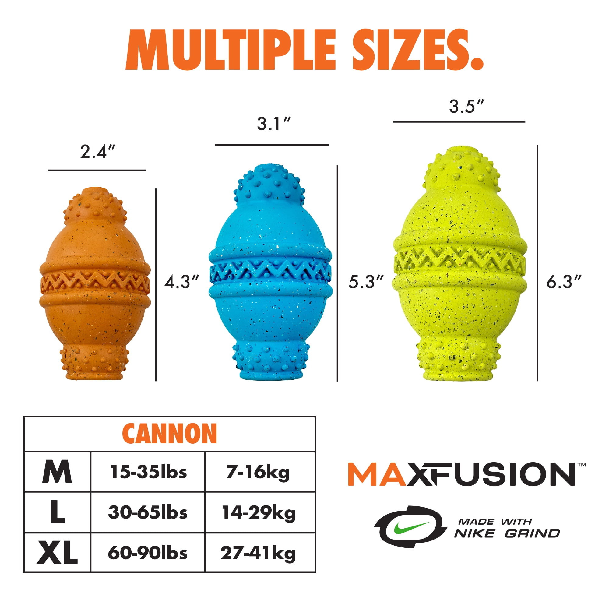 Max Fusion Made with Nike Grind Cannon Dog Toy