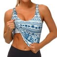 thumbnail image 4 of Haiem Sea Underwater Jellyfish Pattern Womens Sports Bra - U Neck Padded Low Impact Yoga Bra Workout Crop Top Gym Moisture-Wicking Workout Vest -, 4 of 9