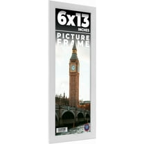 6x13 Frame White Solid Wood Picture Frame Includes UV Acrylic Shatter Guard Front, Acid Free Foam