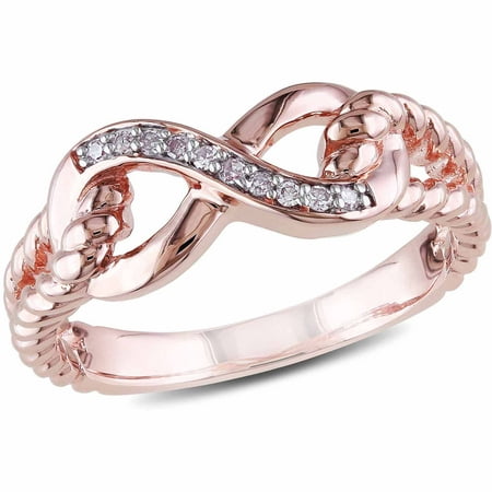 Miabella Diamond-Accent 10kt Pink Gold Infinity Ring