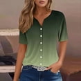 thumbnail image 4 of Yubnlvae Women's Henley Neck Short Sleeve Shirt - 2025 Summer Casual Button-Down V-Neck Top (Breathable Cotton | Relaxed Fit | Trendy Printed Design) (Green | S), 4 of 7