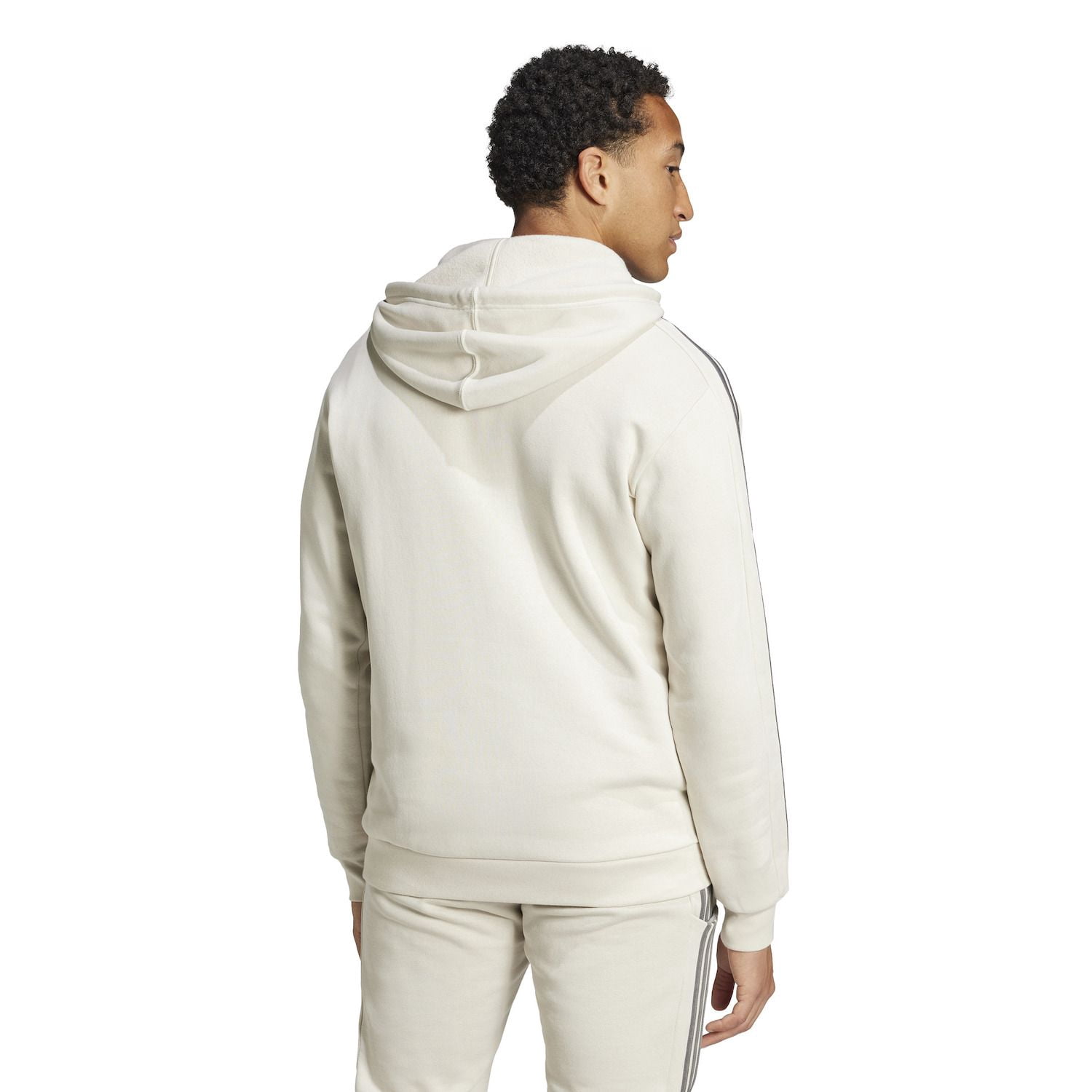 Men's adidas Essentials Fleece 3-Stripes Hoodie Color: Black Size: S