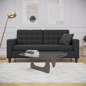 Mayview Carraway Upholstered Sofa with Tufting, Charcoal
