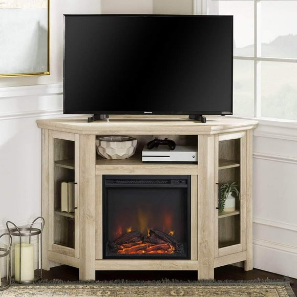 Walker Edison Jackson 48&quot; Wood Corner Fireplace TV Stand - Available in 7 Colours