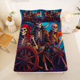 thumbnail image 5 of jejeloiu Ocean Adventure Art Full Size Sheets Kids,Spooky Skeleton Print Bed Sheets For Boys,4 Pieces, 5 of 6
