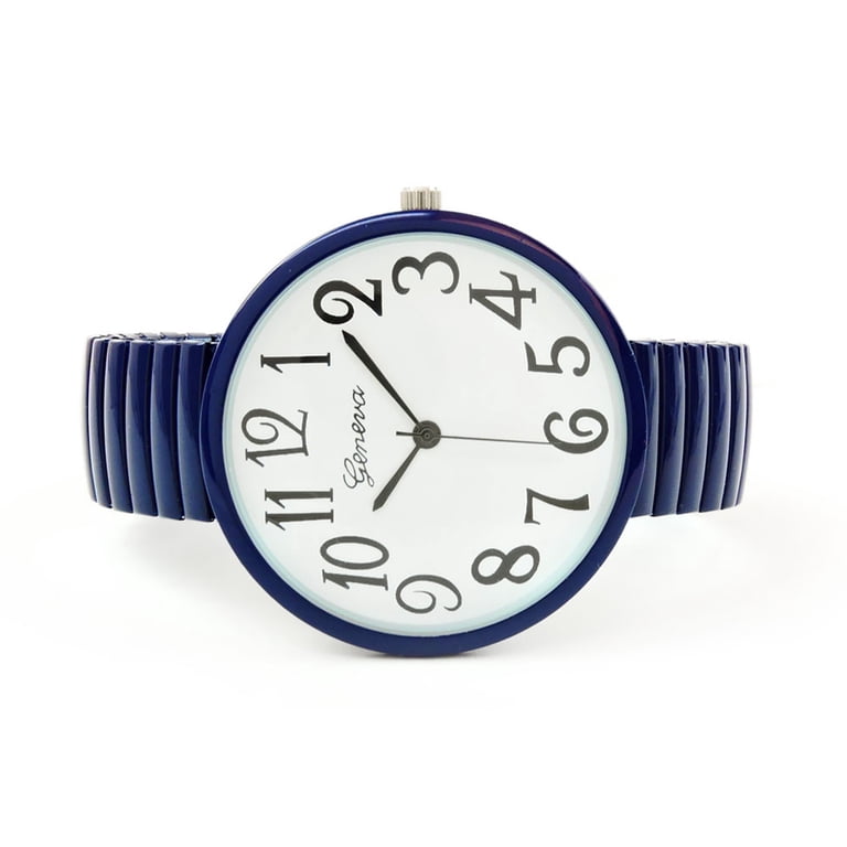 Navy Blue Super Large Face Easy to Read Wristband Elastic  display picture 1