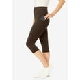 thumbnail image 3 of Woman Within Plus Size Stretch-Cotton Knit Pull-On Pocket Capri Leggings, 3 of 5