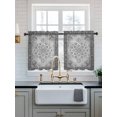 thumbnail image 2 of Vintage Ethnic Tier Curtains 24 Inch Length,Sheer Curtains for Bedroom Living Room Window Southwestern Rustic Boho Floral Print Rod Pocket Drapes Kitchen Curtains Small Half Window 27.5"x24" 2 Panels, 2 of 7