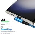 thumbnail image 2 of USB C Cable,USB a to USB C Cable 6ft 3Pack FiveBox Nylon Braided Right Angle Fast USB C Charging Cord Type C Charger Cord for Samsung,Black Blue, 2 of 7
