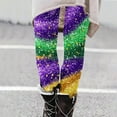 thumbnail image 2 of BiZtdJrK Mardi Gras Outfit for Women Full Length Leggings Sequin Color Block Graphhic Carnival Print Tight Trousers Festival Party Yoga Pants Multicolor S Clearance Items, 2 of 6