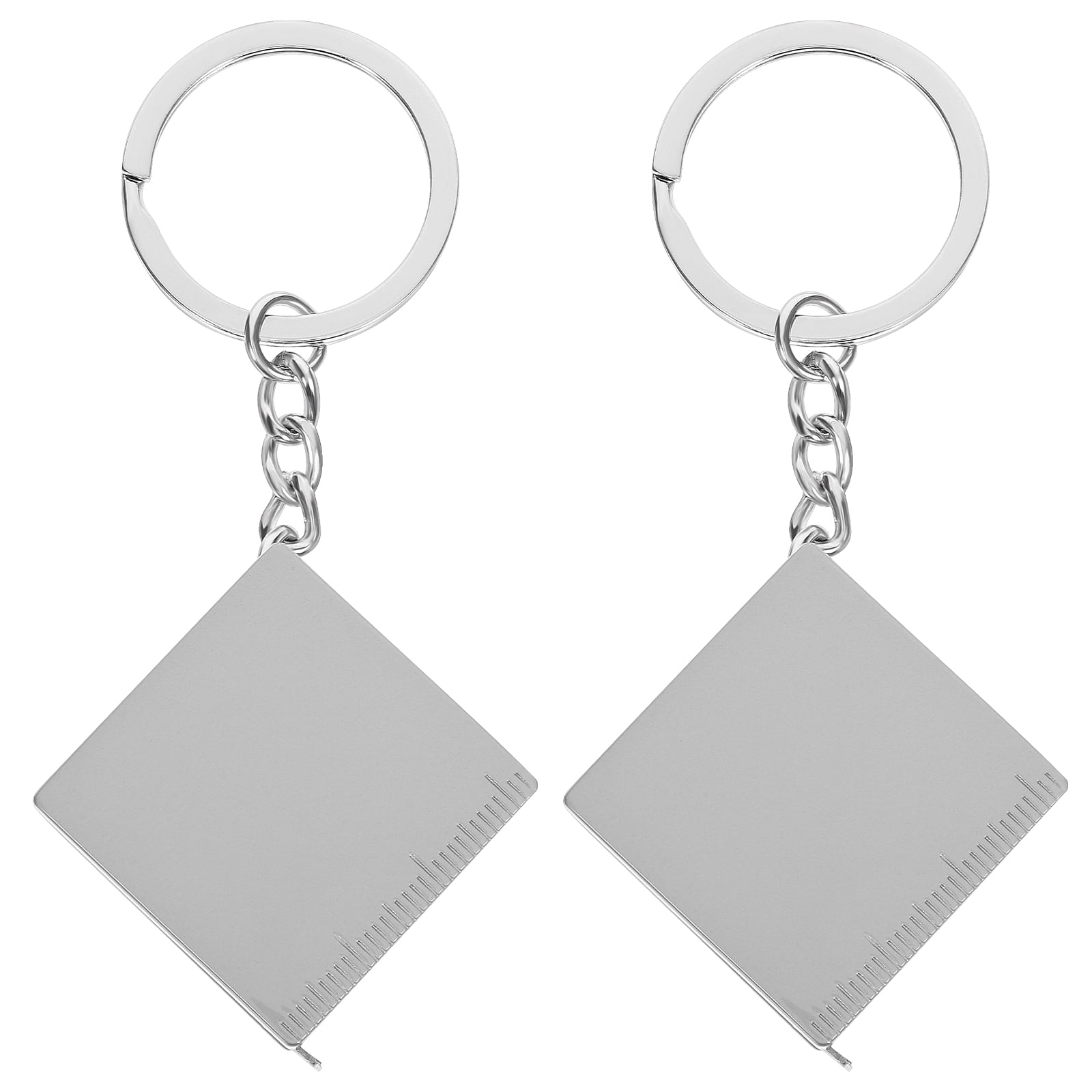 KAKOWELY 2Pcs 1M Small Retractable Tape Measure Pendant Portable Square High Precision Tape Measure with Key Ring,1.3X"X1.3"X0.39"