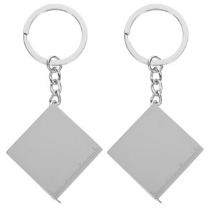 KAKOWELY 2Pcs 1M Small Retractable Tape Measure Pendant Portable Square High Precision Tape Measure with Key Ring,1.3X"X1.3"X0.39"