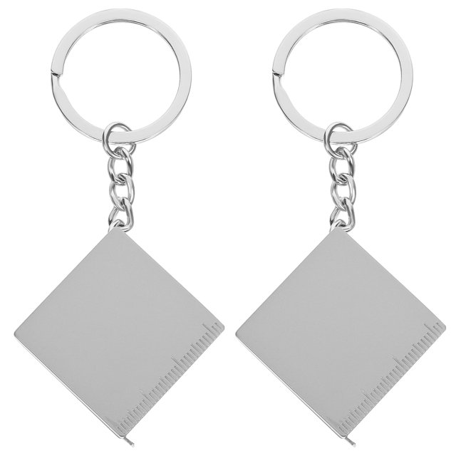 2 Pcs 1M Petit Ruban Rétractable Portable Carré Haute Précision avec Porte-Clés