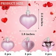 thumbnail image 2 of Hanging Heart Shaped Ornaments,12 Pcs Valentine's Day Heart Tree Ornament,Pink Hearts Baubles,Glossy Matte Glitter Heart Baubles for Valentines Christmas Wedding Anniversary Hanging Decorations, 2 of 7