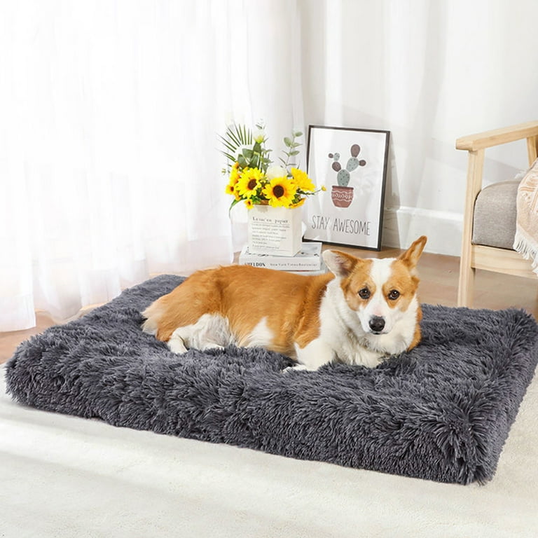 Dog Bed Mattress for Dog Crate Orthopedic Egg Crate Foam Dog Bed with Removable Washable Cover and Waterproof Lining Plush Non Slip Dog Beds for
