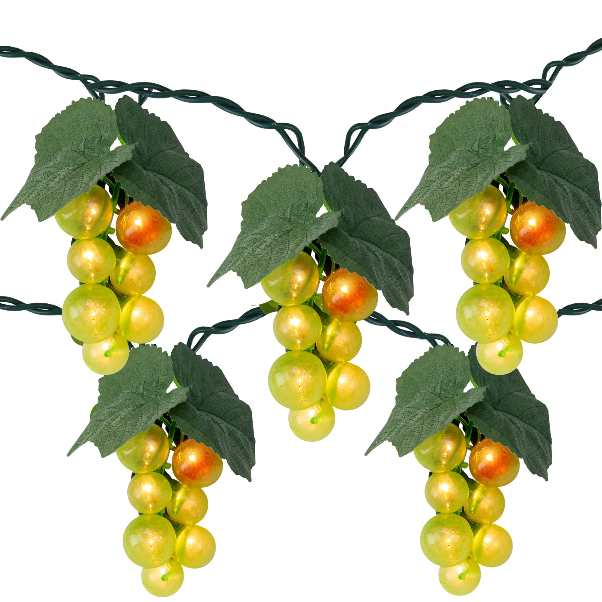 Green Grape Summer Patio Light Set - 5 Clusters 35 Lights