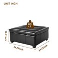 thumbnail image 2 of Storage Ottoman Bench, Black PU Leather Upholstered Footrest for Living Room Bedroom, 2 of 8
