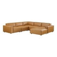thumbnail image 2 of Modway Restore 6-Piece Faux Leather Upholstered Sectional Sofa in Tan, 2 of 11