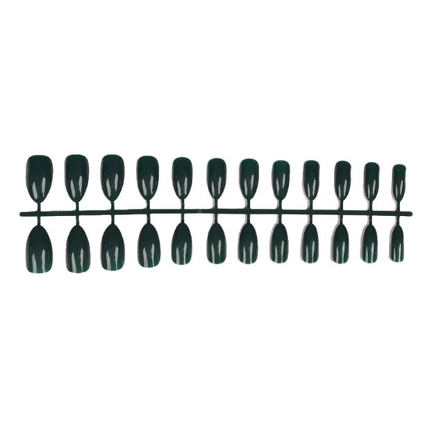 Qarigey 24 piezas de uñas postizas DIY, estilo Simple, accesorio de moda para mujer, salón de casa, chica, cubierta completa, puntas para Juegos de manicura Verde oscuro